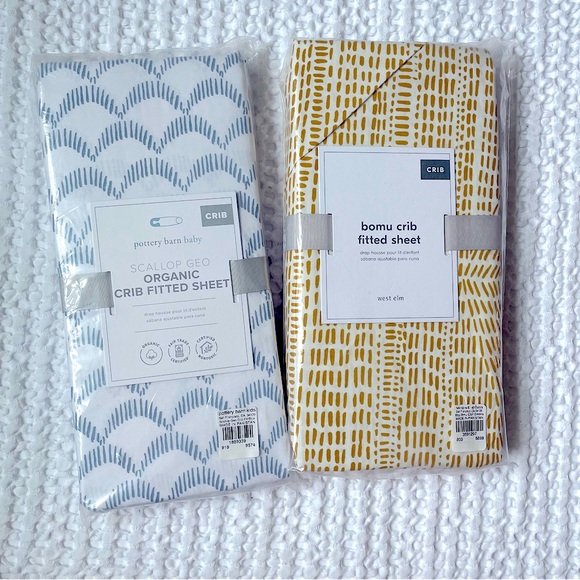 West Elm Bedding Nwt West Elm Organic Cotton Crib Sheets Poshmark